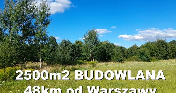 Ogłoszenie - Unikat* 2 500m2 BUDOWLANA, Lasy, rezerwat, 48km od Warszawy - 220 000,00 zł