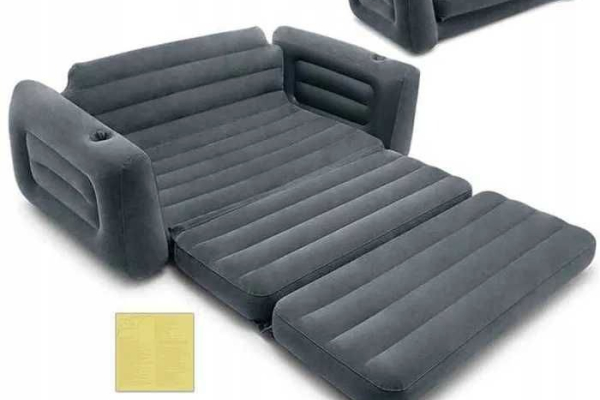 Ogłoszenie - MIĘKKI MATERAC DWUOSOBOWY Intex 224x203x66 cm sofa DMUCHANY łóżko 2w1 - Katowice - 429,00 zł