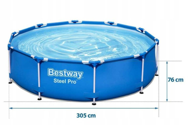 Ogłoszenie - Basen stelażowy Bestway Steel Pro 305x76cm okrągły(11 elementów,intex) - Trzebinia - 449,00 zł