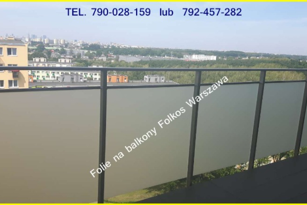 Ogłoszenie - Oklejamy balkony w Warszawie- Mat mrożony na balkon, folie prywatyzujące na balkony -Folkos folie Warszawa -Oklejanie - Białołęka - 145,00 zł
