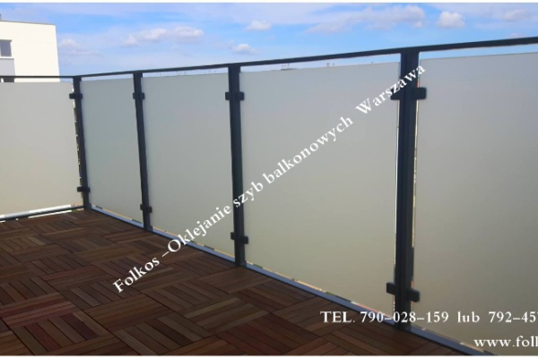 Ogłoszenie - Oklejamy balkony Warszawa , folie na szklane balustrady balkonowe Wilanów -Usługa oklejania balkonu folią prywatyzującą - Wilanów - 145,00 zł