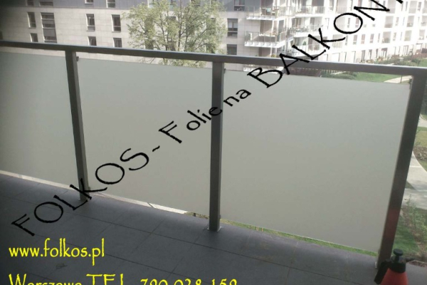 Ogłoszenie - Oklejamy balkony w Warszawie- Mat mrożony na balkon, folie prywatyzujące na balkony -Folkos folie Warszawa -Oklejanie - Białołęka - 145,00 zł
