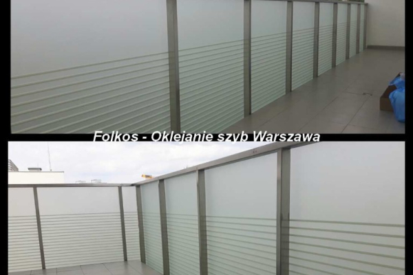 Ogłoszenie - Oklejamy balkony w Warszawie- Mat mrożony na balkon, folie prywatyzujące na balkony -Folkos folie Warszawa -Oklejanie - Białołęka - 145,00 zł