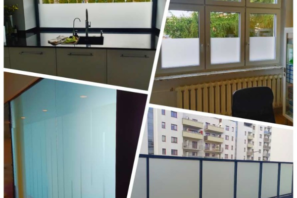 Ogłoszenie - Oklejamy balkony Warszawa , folie na szklane balustrady balkonowe Wilanów -Usługa oklejania balkonu folią prywatyzującą - Wilanów - 145,00 zł