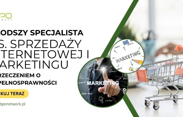 Ogłoszenie - Młodszy Specjalista ds. sprzedaży internetowej i marketingu z orzeczeniem o niepełnosprawności - praca w Pruszkowie - Pruszków - 5 000,00 zł
