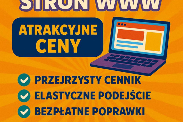 Ogłoszenie - Strona internetowa od 500 PLN z mocną promocją na START/ FAKTURA
