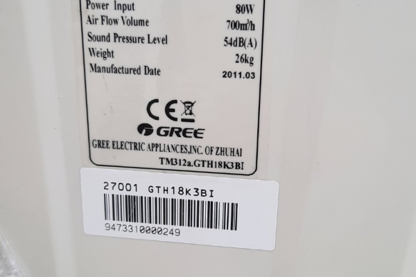 Ogłoszenie - Klimartzator GREE( jednostak i nawiew)2011r (nr 414A/L-102) - Dębica - 1 188,00 zł