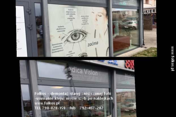 Ogłoszenie - Usługa demontażu folii, naklejek, usuwanie kleju, mycie szyb, okien, witryn Warszawa - Wymiana starej folii na nową Wawa - Praga-Południe - 123,00 zł