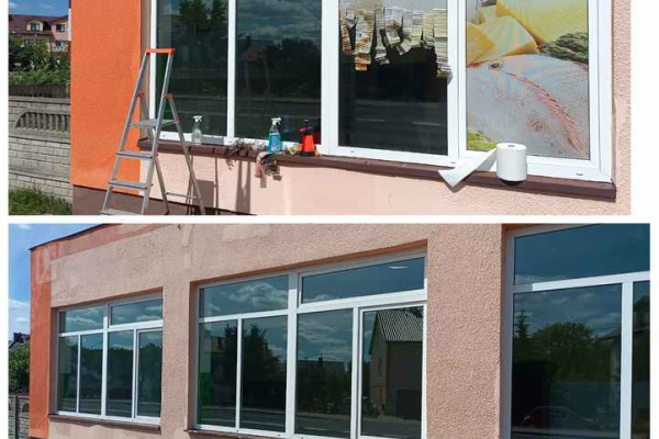 Ogłoszenie - Usługa demontażu folii, naklejek, usuwanie kleju, mycie szyb, okien, witryn Warszawa - Wymiana starej folii na nową Wawa - Praga-Południe - 123,00 zł