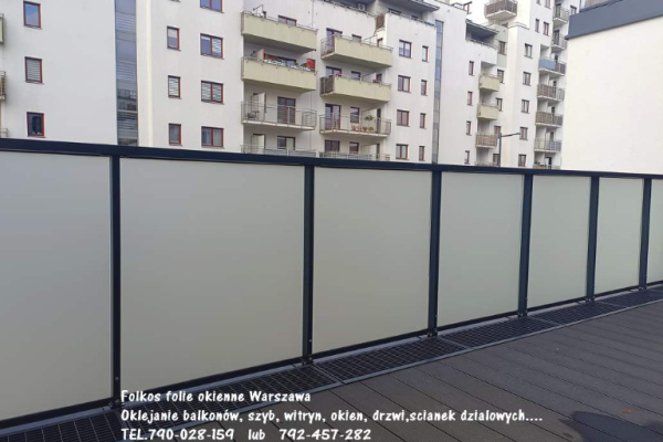 Ogłoszenie - Oklejamy balkony na Wilanowie - Folie matowe prywatyzujące na szklane balustrady balkonowe Warszawa Wilanów folie - Wilanów - 143,00 zł