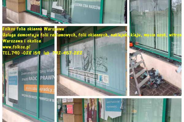 Ogłoszenie - Usługa zrywania folii z witryn Warszawa - Mokotów - 123,00 zł