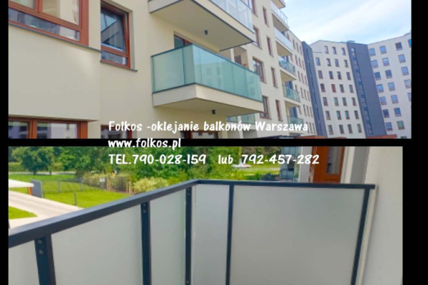 Ogłoszenie - Folie na balkon Warszawa Wola- Oklejamy balkony na Woli- folie na szyby balkonowe Odolany -Folkos folie prywatyzujące - Wola - 145,00 zł