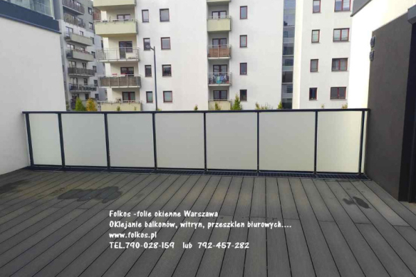 Ogłoszenie - Oklejamy balkony Warszawa Włochy - folie matowe na szyby balkonowe- oklejamy balkony folią Warszawa -Folkos folie balkon - Włochy - 145,00 zł