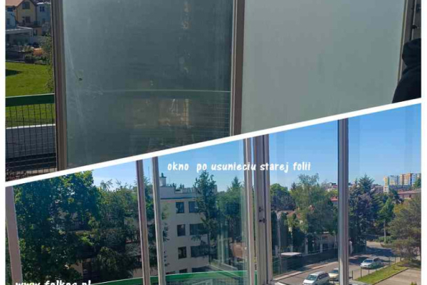 Ogłoszenie - Usuwanie folii z witryn- usuwanie naklejek, kleju, mycie szyb, wymiana starej folii na nową Warszawa  TEL.790028159 - Białołęka - 156,00 zł