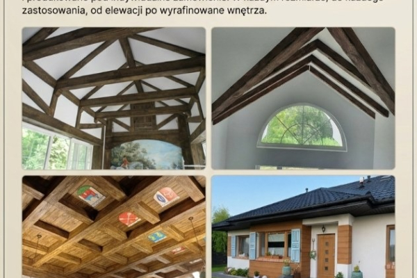 Ogłoszenie - belki rustykalne dekoracyjne maskownice NA WYMIAR imitacja drewna elastyczna deska elewacyjna maskownica