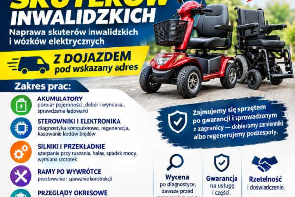 Ogłoszenie - Naprawa skuterów inwalidzkich Pruszków - elektronika, napęd, akumulatory - Pruszków