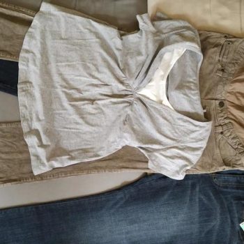 Ogłoszenie - Spodnie, bluzka ciążowe rozmiar 40/42 - jeans, sztruks - 15,00 zł