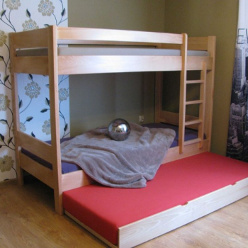 Ogłoszenie - MASYWNE łóżko piętrowe 100% lity buk drewniane trzy 3-osobowe bukowe - Bielany - 2 800,00 zł