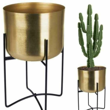 Ogłoszenie - Osłonka na doniczkę, kwietnik 33 x 23 cm metal złoty Vilde - 99,00 zł