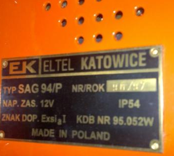 Ogłoszenie - Sygnalizator akustyczny głośnomówiący SAG-94/P