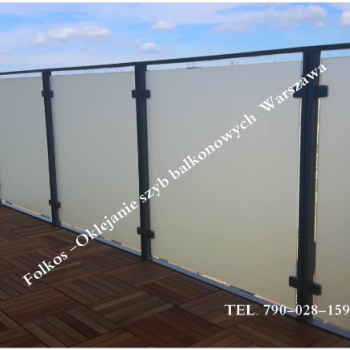 Ogłoszenie - Oklejamy balkony Warszawa , folie na szklane balustrady balkonowe Wilanów -Usługa oklejania balkonu folią prywatyzującą - Wilanów - 145,00 zł