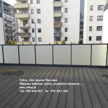 Ogłoszenie - Oklejamy balkony Warszawa Włochy - folie matowe na szyby balkonowe- oklejamy balkony folią Warszawa -Folkos folie balkon - Włochy - 145,00 zł