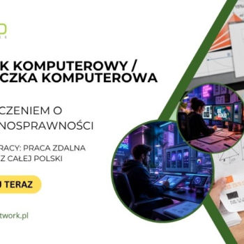Ogłoszenie - Grafik komputerowy / Graficzka komputerowa z orzeczeniem o niepełnosprawności - praca zdalna dla osób z całej Polski - 4 806,00 zł