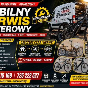 Ogłoszenie - Serwis Mobilny Rowery Trójkołowe Cargo MTB Gravel Naprawa, Spawanie,Mazowieckie - Mazowieckie