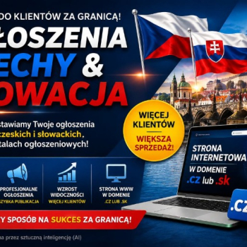 Ogłoszenie - Czeskie i słowackie portale ogłoszeniowe - publikacja ofert - 2,00 zł