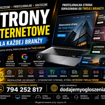 Ogłoszenie - Strony internetowe dla firm od reklamy i szyldów - projektowanie i tworzenie - 2,00 zł
