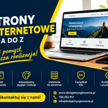 Ogłoszenie - Strony internetowe na zamówienie - od pomysłu do realizacji - 99,00 zł
